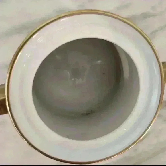 Vintage 1950s Hand-Painted Japanese Porcelain Gold Gilt Lidded Sugar Bowl - Picture 5 of 7